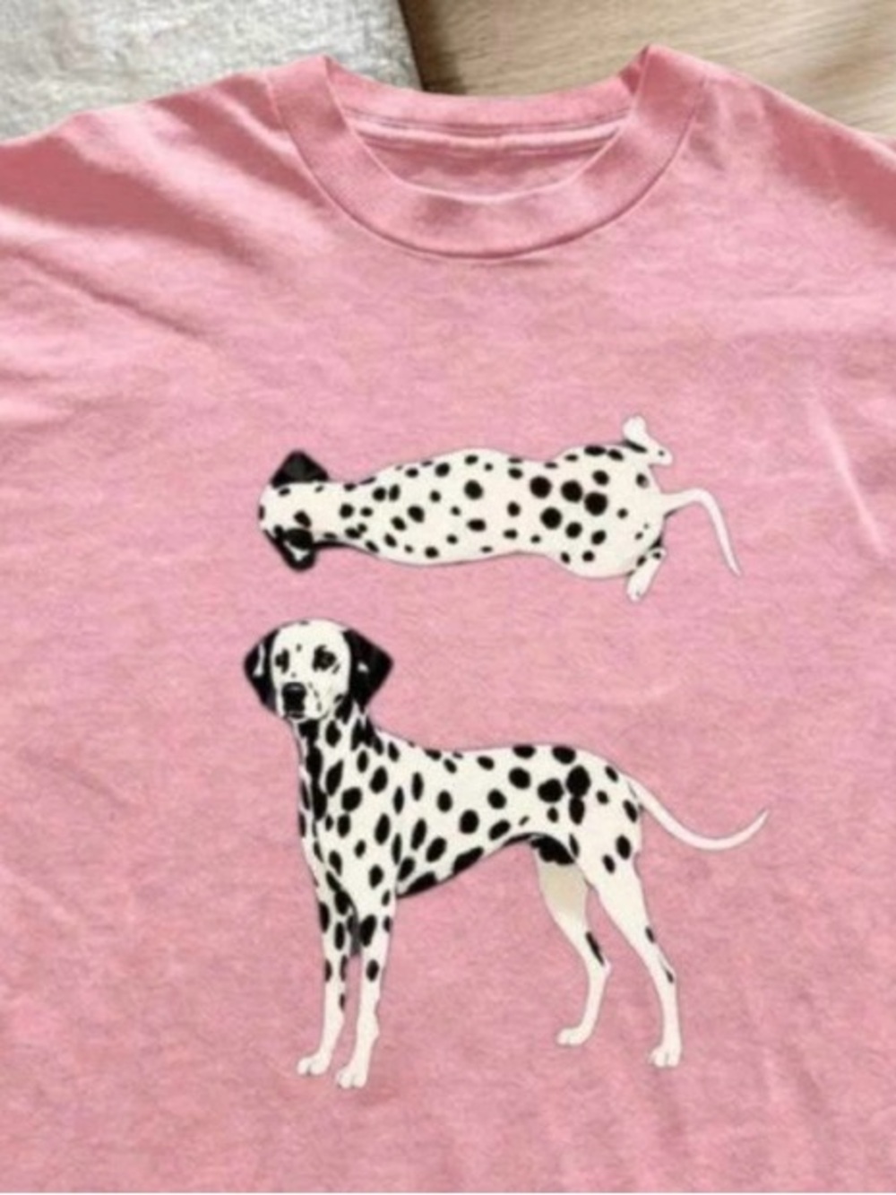 Pink Dalmatian Graphic Dog T-Shirt - Unbranded - Picture 2 of 4